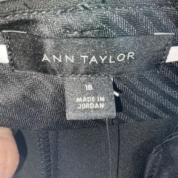 NWT Ann Taylor The Straight Black Pants, Mid-Rise, Straight Leg, Bi-Stretch, 18 - Picture 10 of 14